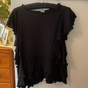 Apiece Apart black ruffle blouse